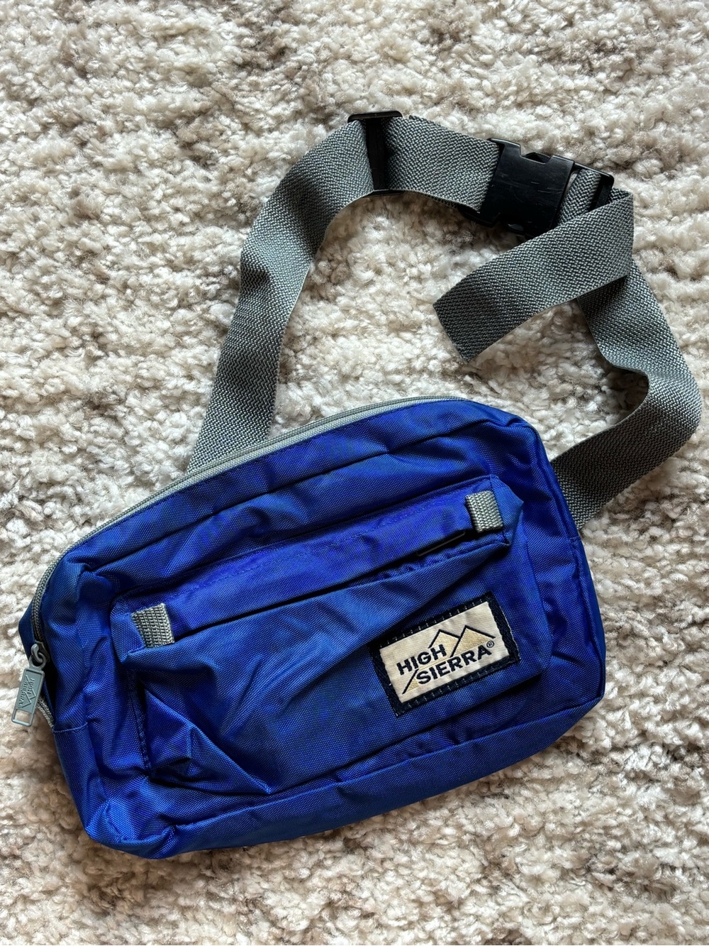 Vintage High Sierra Blue Fanny Pack Waist Pack Belt Bag Retro Outdoor Hiking